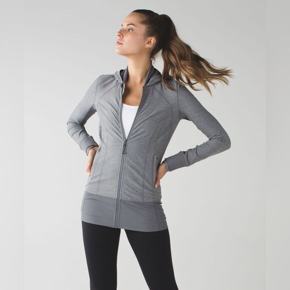 Lululemon Daily Practice Full Zip Jacket Heathered Slate 4 - Picture 2 of 12